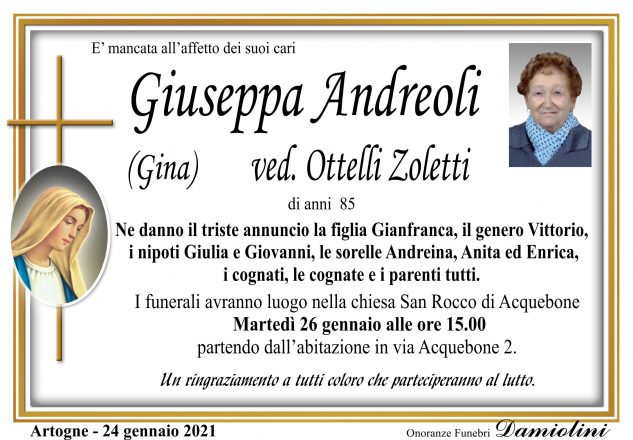 Sig.ra Giuseppa Andreoli