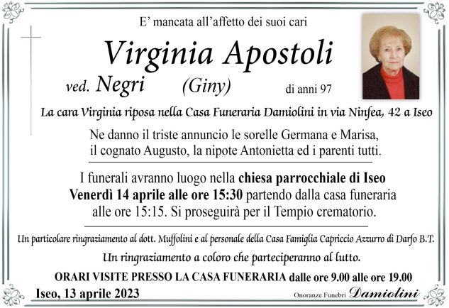 Sig.ra Virginia Apostoli