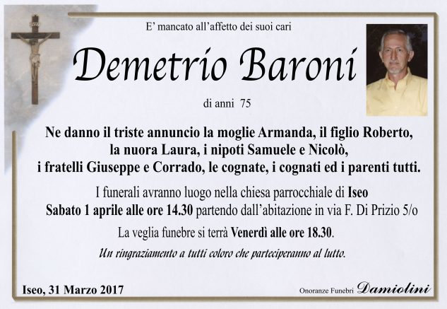 Sig. Demetrio Baroni