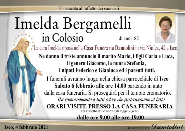 Sig.ra Imelda Bergamelli