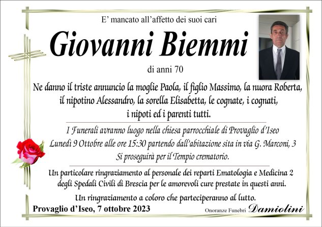 Sig. Giovanni Biemmi