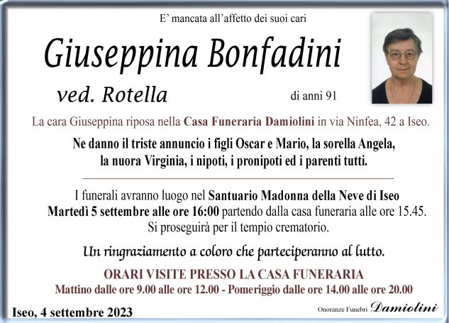 Sig.ra Giuseppina Bonfadini