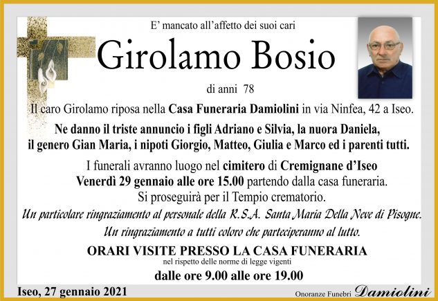 Sig. Girolamo Bosio