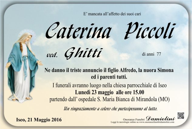 Sig.ra Caterina Piccoli