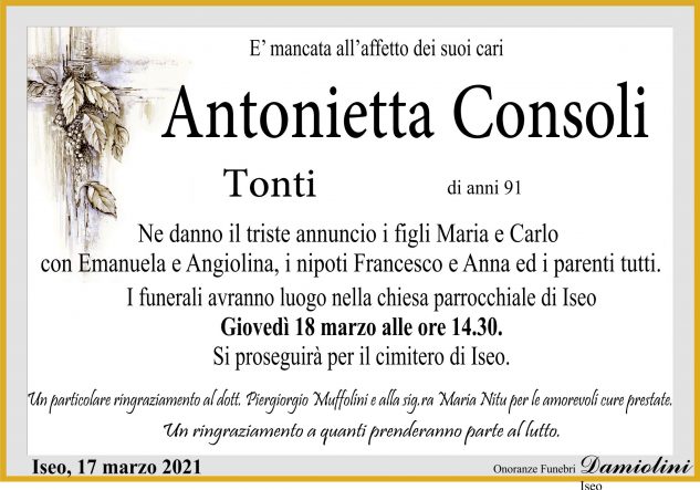 Sig.ra Antonietta Consoli