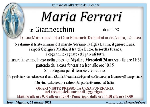 Sig.ra Maria Ferrari