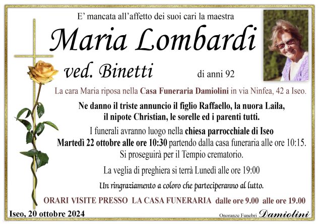 Sig.ra Maria Lombardi