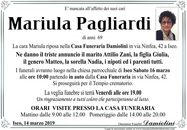 Sig.ra Mariula Pagliardi