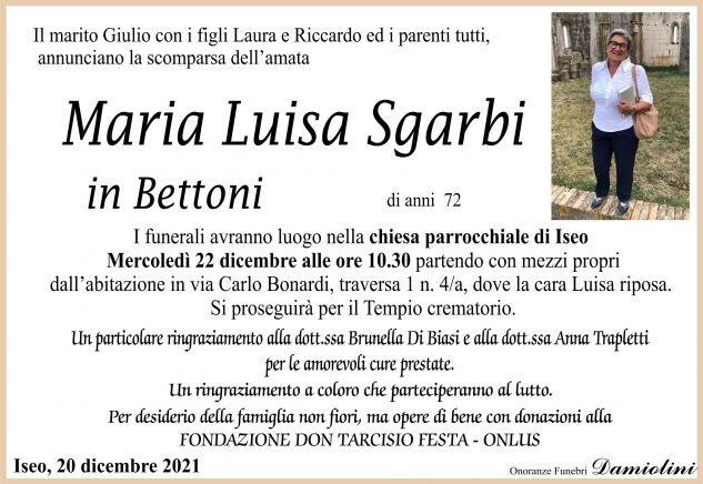 Sig.ra Maria Luisa Sgarbi