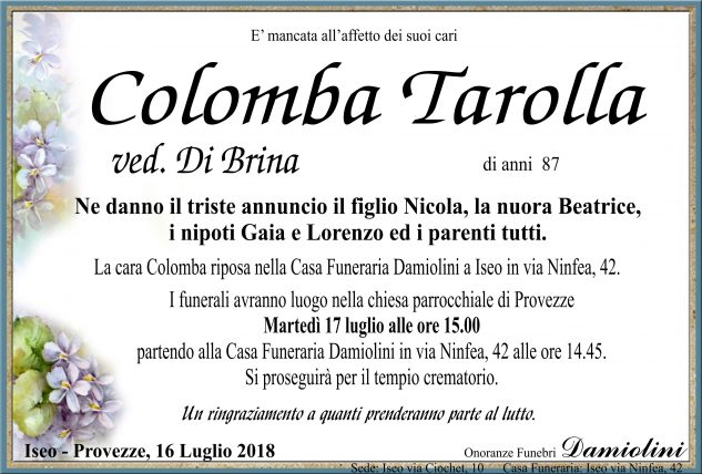 Sig.ra Colomba Tarolla