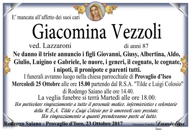 Sig.ra Giacomina Vezzoli